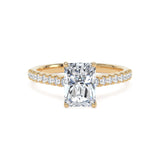 Lab-Grown Emerald Cut Diamond Engagement Ring | Diamond Set Shoulders | The Adele Ring