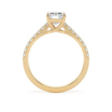 Lab-Grown Emerald Cut Diamond Engagement Ring | Diamond Set Shoulders | The Adele Ring