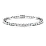 Natural Diamond Rub-Over Set Tennis Bracelet White Gold