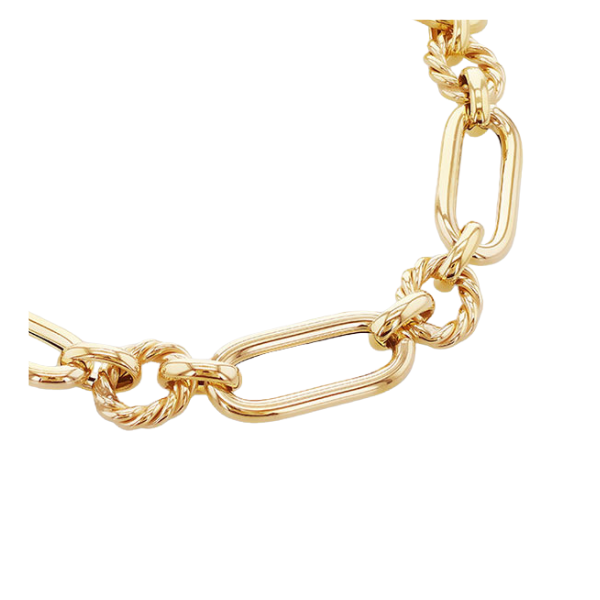 Yellow Gold Decorative Link Bracelet from Harrogate Jewellers, bespoke jewellery in Harrogate, Yorkshire. Earth Mined Diamonds Wedding Rings alternative.