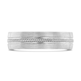 Palladium Gents Brushed Groove Wedding Ring