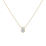 Lab-Grown Oval Cut Diamond Bezel Set Pendant Necklace 1.00ct | 9ct Yellow Gold | Harrogate Jewellers