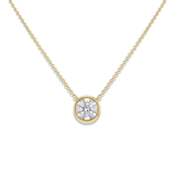 Lab-Grown Round Brilliant Cut Diamond Pendant Bezel Set Necklace 1.00ct | 9ct Yellow Gold | Harrogate Jewellers