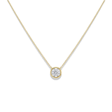 Lab-Grown Round Brilliant Cut Diamond Pendant Bezel Set Necklace 1.00ct | 9ct Yellow Gold | Harrogate Jewellers
