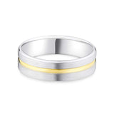 Two-Tone Platinum and Gold Brushed Wedding Ring 5mm from Harrogate Jewellers, bespoke jewellery in Yorkshire offering lab grown diamond engagement rings.