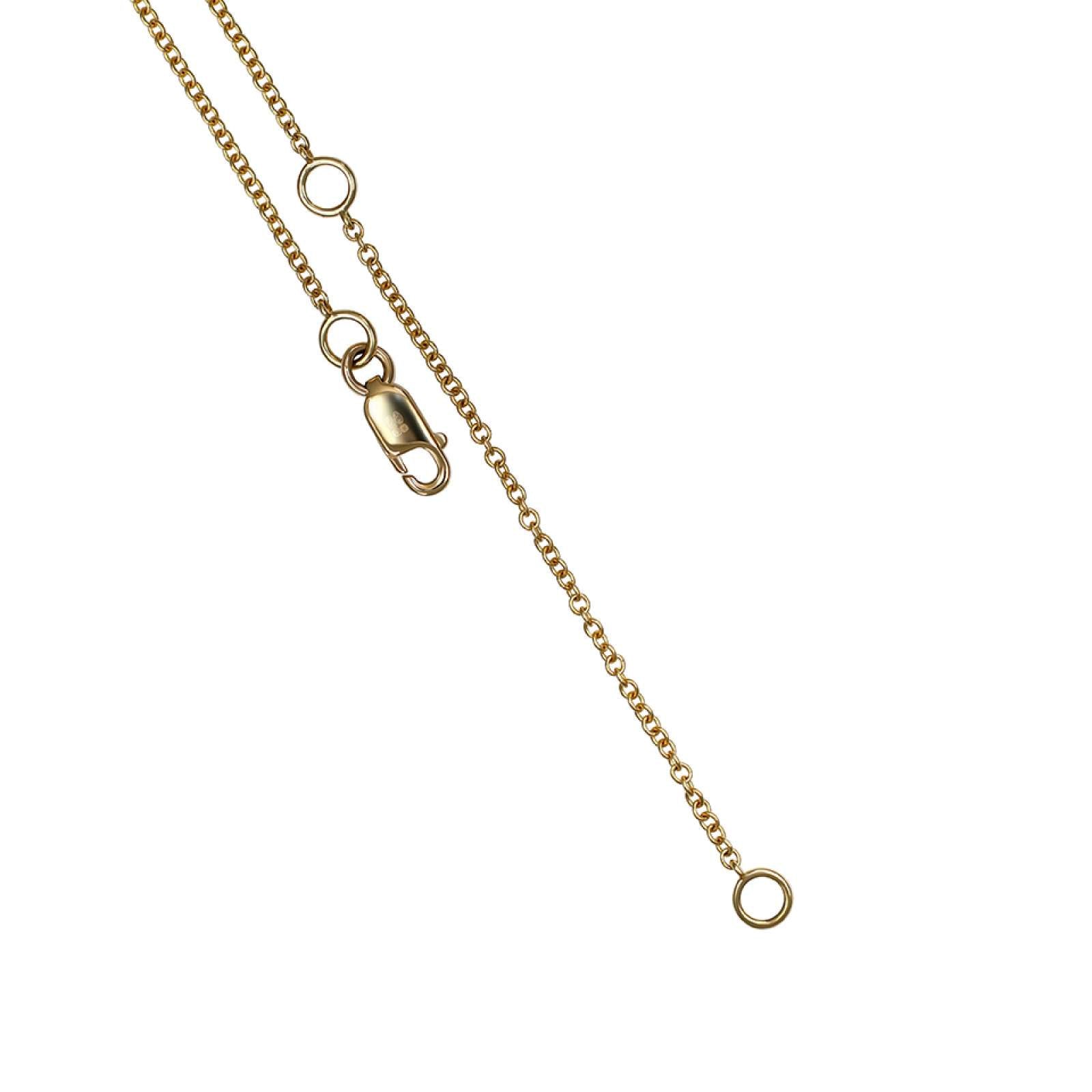 Diamond T-Bar Necklace 18ct Yellow Gold from Harrogate Jewellers, featuring baguette cut and round brilliant cut Earth Mined Diamonds on an adjustable chain, bespoke jewellery in Yorkshire.
