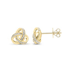 18ct Gold Diamond Knot Stud Earrings from Harrogate Jewellers, showcasing a modern knot design with round brilliant-cut diamonds, perfect for bespoke jewellery lovers in Yorkshire.