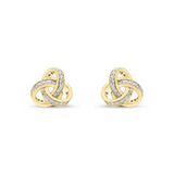18ct Gold Diamond Knot Stud Earrings from Harrogate Jewellers, featuring round brilliant-cut diamonds, perfect for wedding or bespoke jewellery in Harrogate, Yorkshire.
