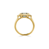 Bezel set Green Amethyst and Diamond Ring by Harrogate Jewellers, crafted in platinum. Perfect for Earth Mined Diamonds Wedding Rings, Yorkshire bespoke jewellery.