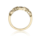 Green Amethyst and Diamond Geometric Ring by Harrogate Jewellers, lab-grown diamonds set in yellow gold, bespoke engagement ring from Yorkshire