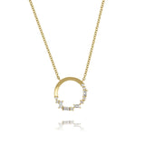 Mixed Cut Diamond Circle Necklace from Harrogate Jewellers, 18ct Yellow Gold Pendant, bespoke jewellery in Harrogate, Yorkshire. Ideal for engagement or wedding.
