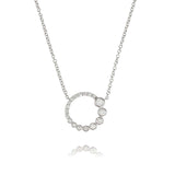 18ct white gold Graduated Diamond Circle Necklace by Harrogate Jewellers, bespoke pendant for engagement or wedding in Yorkshire.