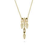 Art Deco inspired diamond drop pendant by Harrogate Jewellers, featuring lab grown diamonds and 18ct gold, bespoke jewellery in Harrogate, Yorkshire.