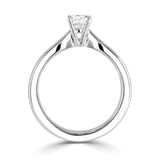 Harrogate Jewellers' Classic Solitaire Round Brilliant Cut Diamond Engagement Ring, a bespoke jewellery piece featuring a lab grown diamond on a silver band, perfect for weddings in Yorkshire.