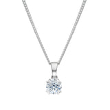 Classic Round Brilliant Cut 1.00ct Diamond Pendant White Gold