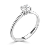 Tapered Classic Solitaire Round Brilliant Cut Diamond Engagement Ring by Harrogate Jewellers, a bespoke jewellery piece featuring a laboratory grown diamond, perfect for weddings in Yorkshire.