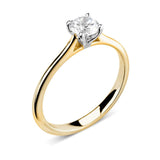 Tapered Classic Solitaire Round Brilliant Cut Diamond Engagement Ring from Harrogate Jewellers, showcasing bespoke Yorkshire craftsmanship with lab grown diamonds.