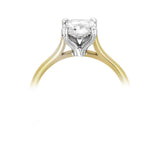 Tapered Classic Solitaire Round Brilliant Cut Diamond Engagement Ring by Harrogate Jewellers, a bespoke jewellery piece from Yorkshire, perfect for a lab-grown diamond wedding ring.