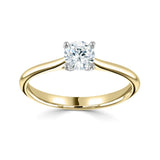Tapered Classic Solitaire Round Brilliant Cut Diamond Engagement Ring from Harrogate Jewellers, a bespoke Yorkshire jewellery vendor specialising in lab grown diamonds.