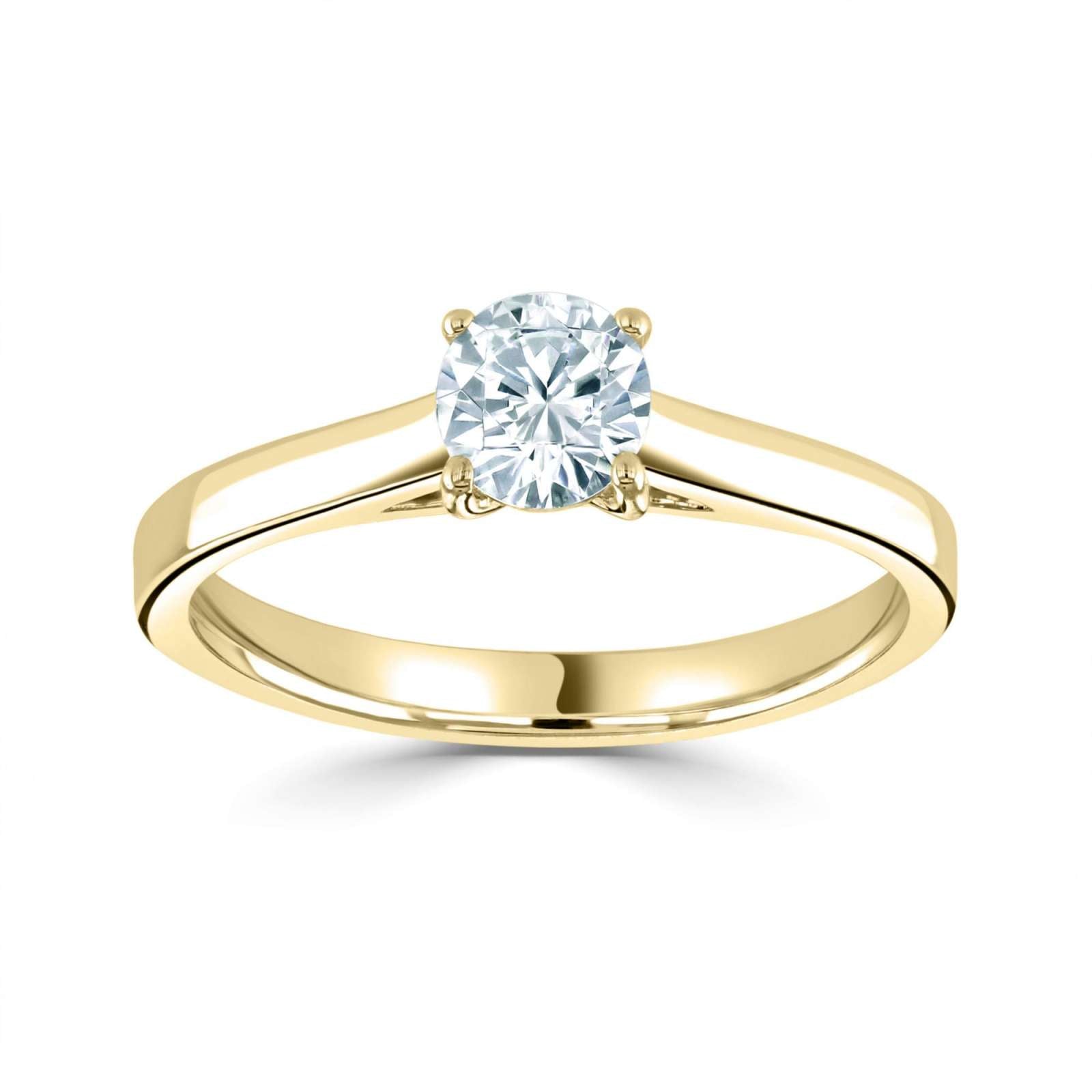 Harrogate Jewellers Classic Cross-Over Solitaire Engagement Ring, featuring a round brilliant cut diamond, set in platinum. Bespoke Yorkshire jewellery.