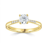 Delicate Claw Set Solitaire Round Brilliant Cut Diamond Engagement Ring 0.50ct by Harrogate Jewellers. Bespoke lab grown diamond wedding ring, Yorkshire.