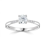 Harrogate Jewellers' Delicate Claw Set Solitaire Round Brilliant Cut Diamond Engagement Ring 0.50ct, a bespoke lab grown diamond ring perfect for a Yorkshire wedding.