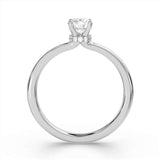 Round Brilliant Cut Diamond Engagement Ring by Harrogate Jewellers, showcasing a 0.50ct lab grown diamond with an under halo design, bespoke Yorkshire jewellery.