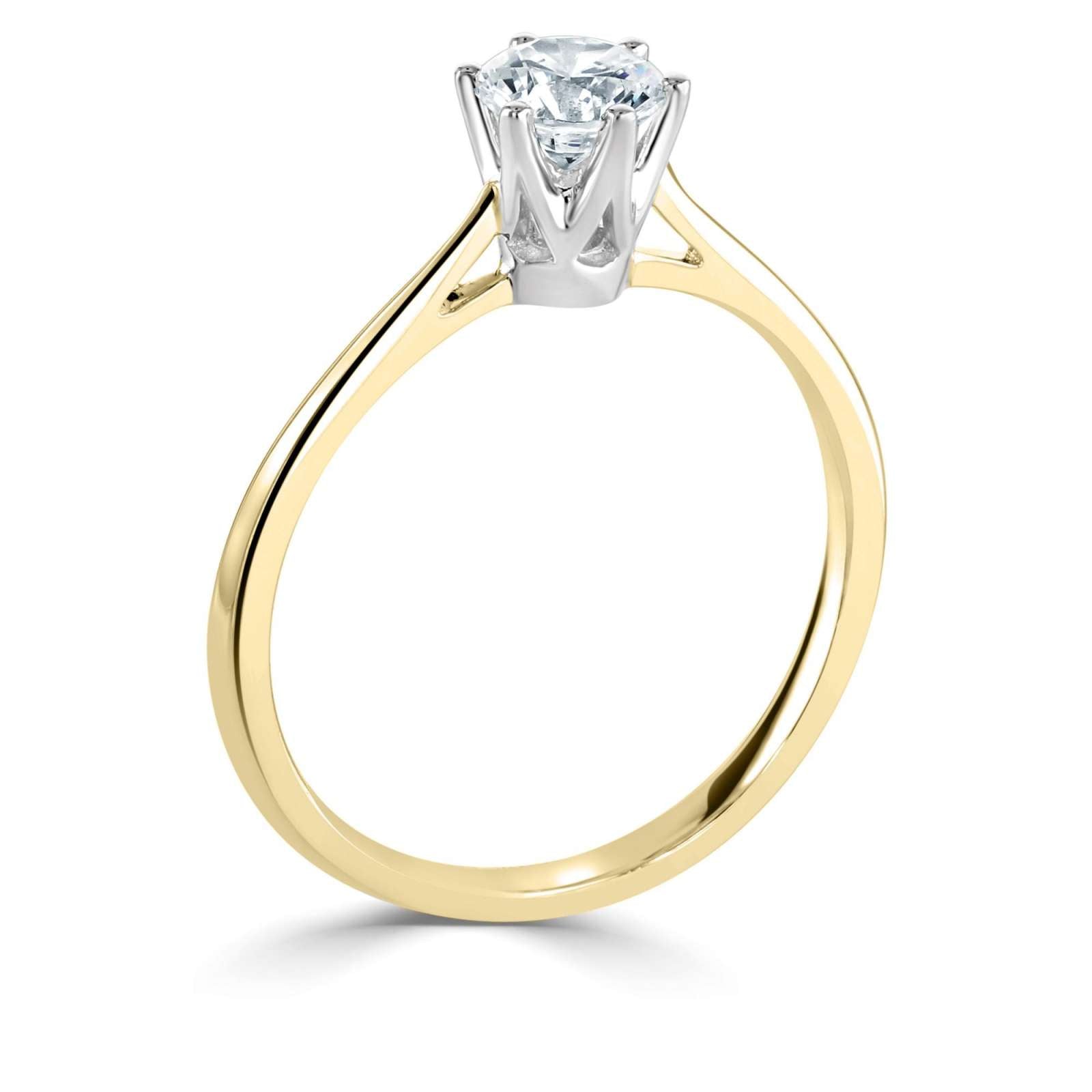 Harrogate Jewellers Six Claw Classic Solitaire Engagement Ring with round brilliant cut diamond, set in white gold, Yorkshire bespoke jewellery