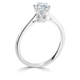 Harrogate Jewellers six claw classic solitaire engagement ring with a brilliant cut diamond, ideal for bespoke wedding in Yorkshire, crafted from white gold.