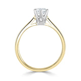 Six Claw Classic Solitaire Round Brilliant Cut Diamond Engagement Ring by Harrogate Jewellers, featuring a large central diamond and six smaller diamonds set on a platinum band, perfect for bespoke Yorkshire weddings