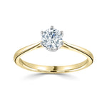 Harrogate Jewellers Six Claw Classic Solitaire Round Brilliant Cut Diamond Engagement Ring, handpicked Earth Mined Diamond set in a white gold band, bespoke jewellery from Yorkshire