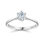 Six Claw Classic Solitaire Round Brilliant Cut Diamond Engagement Ring by Harrogate Jewellers, showcasing a stunning Earth Mined Diamond on a platinum band, bespoke Yorkshire jewellery.