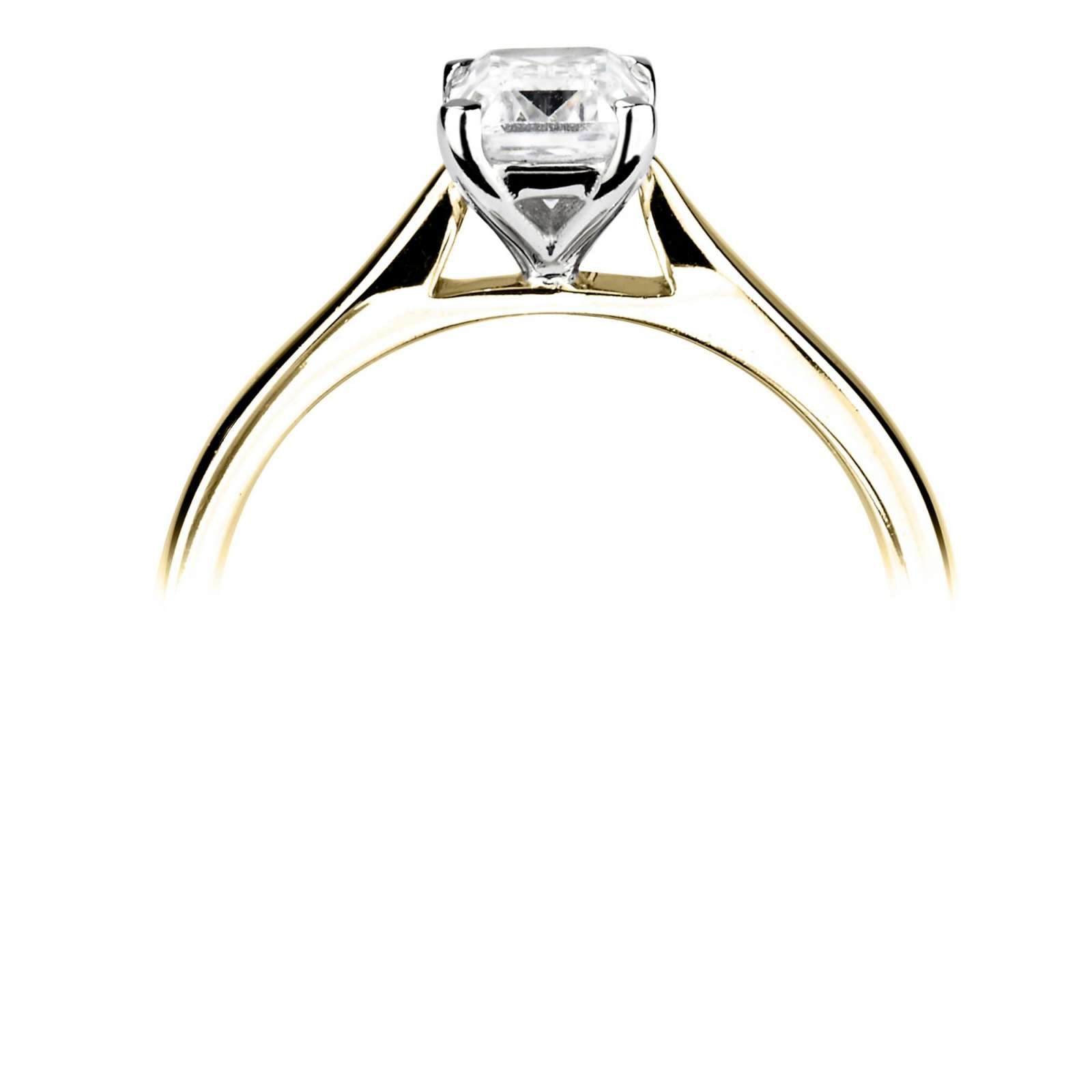 Classic Emerald Cut Solitaire Diamond Engagement Ring by Harrogate Jewellers, showcasing a brilliant Earth Mined Diamond on a platinum band, bespoke jewellery from Yorkshire.