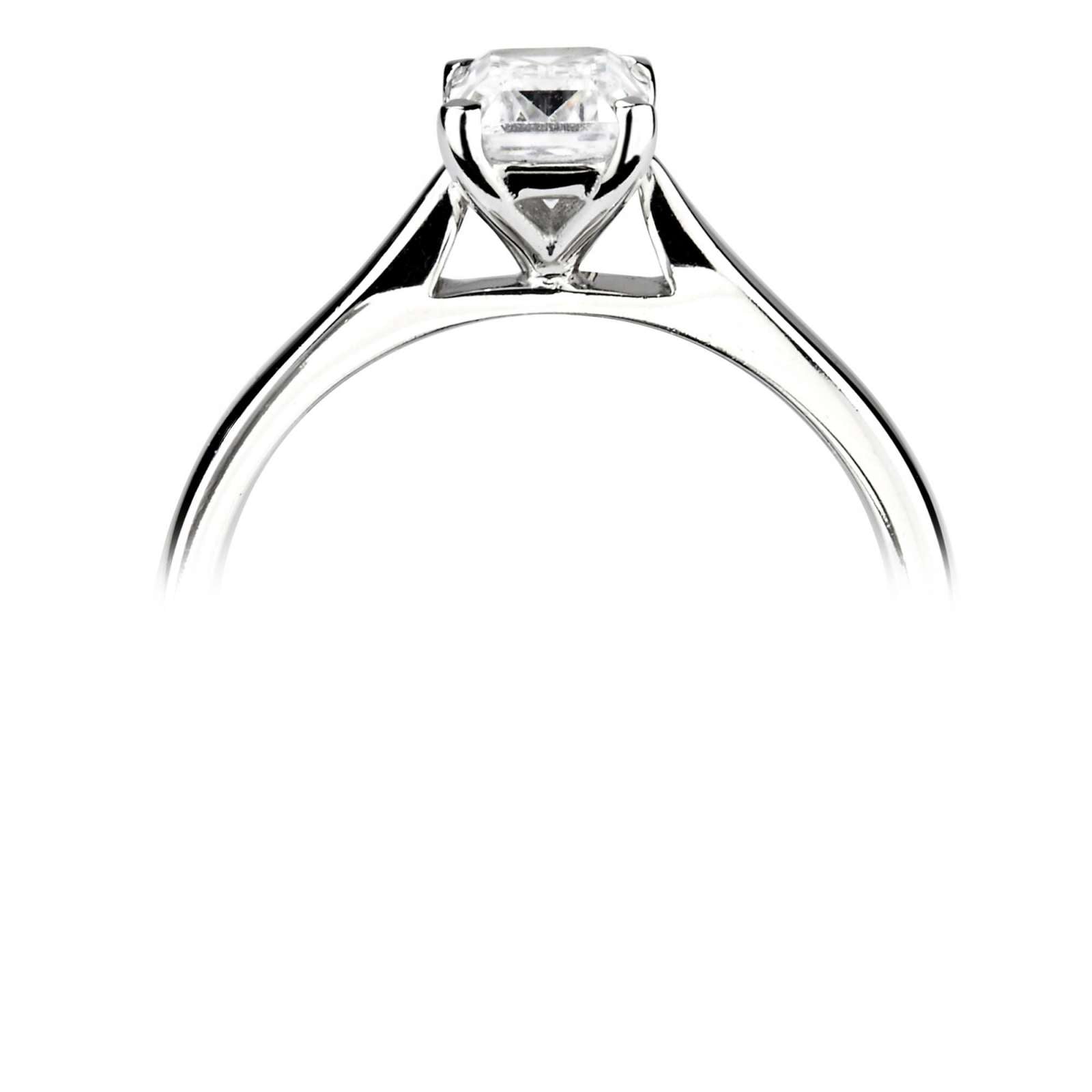 Classic Emerald Cut Solitaire Diamond Engagement Ring by Harrogate Jewellers, featuring a laboratory-grown diamond in platinum setting, bespoke jewellery in Harrogate, Yorkshire.