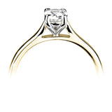 Harrogate Jewellers' Classic Oval Solitaire Diamond Engagement Ring 0.25ct, earth mined diamond set in platinum band, bespoke jewellery in Harrogate, Yorkshire.