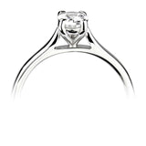 Harrogate Jewellers' Classic Oval Solitaire Diamond Engagement Ring, 0.25ct earth mined diamond set in a platinum band, ideal bespoke jewellery choice in Harrogate, Yorkshire.