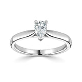 Classic Pear Cut Solitaire Diamond Engagement Ring by Harrogate Jewellers, a bespoke jewellery in Yorkshire. Lab grown diamond wedding ring perfect for engagements.