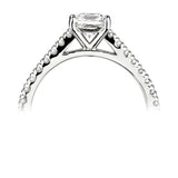 Harrogate Jewellers' Princess Cut Diamond Engagement Ring with tapered claw setting and brilliant earth-mined diamonds on platinum band, bespoke jewellery from Yorkshire.