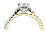 Tapered Claw Set Princess Cut Diamond Engagement Ring by Harrogate Jewellers, featuring a natural Earth Mined Diamond on a platinum band with additional diamonds on the shoulders