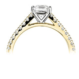 Tapered Claw Set Princess Cut Diamond Engagement Ring by Harrogate Jewellers, featuring a natural Earth Mined Diamond on a platinum band with additional diamonds on the shoulders