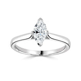 Lab-Grown Marquise Cut Solitaire Engagement Ring | Four Claw Setting | The Bonnie Ring
