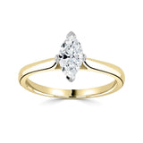 Classic Marquise Cut Solitaire Diamond Engagement Ring by Harrogate Jewellers, showcasing lab-grown diamonds in a gold setting.