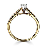 Tapered Claw Set Pear Cut Diamond Engagement Ring by Harrogate Jewellers, showcasing a bespoke, hand-selected pear cut Earth Mined Diamond set on a white gold band, highlighting Yorkshire's artisan craftsmanship.