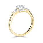 0.50ct Round Brilliant Cut Diamond Trilogy Ring with Tapered Baguette Cut Diamonds by Harrogate Jewellers, Yorkshire's bespoke jewellery expert in Earth Mined and Laboratory Grown Diamond Engagement Rings.