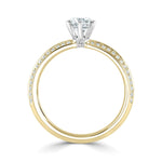 Harrogate Jewellers' Diamond Set Knife-Edge Round Brilliant Cut Diamond Engagement Ring featuring earth-mined diamonds set in platinum, bespoke jewellery from Yorkshire.