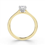 Classic Emerald Cut Solitaire Diamond Engagement Ring by Harrogate Jewellers, 0.90ct lab grown diamond set in gold band, bespoke jewellery from Yorkshire