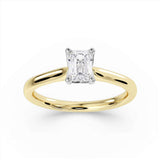 Classic Emerald Cut Solitaire Diamond Engagement Ring 0.90ct from Harrogate Jewellers, a bespoke jewellery piece for wedding, showcasing lab grown diamonds, set in Yorkshire.