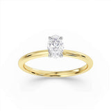 Signature Oval Cut Hidden Diamond Solitaire Engagement Ring 0.50ct by Harrogate Jewellers, showcasing a large lab grown diamond, set in a sleek gold band. Ideal for bespoke Yorkshire weddings.