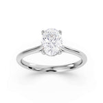 Classic Oval Cut Solitaire Diamond Engagement Ring by Harrogate Jewellers, set in platinum with a brilliantly clear earth-mined diamond, Yorkshire bespoke jewellery.