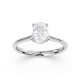 Classic Oval Cut Solitaire Diamond Engagement Ring by Harrogate Jewellers, set in platinum with a brilliantly clear earth-mined diamond, Yorkshire bespoke jewellery.